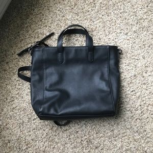 Black Tote With Strap and Card Holder